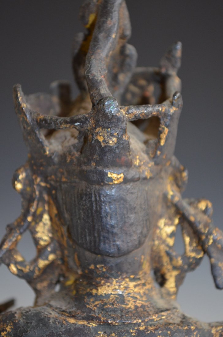 Bronze Seated Chinese Buddha on Chi Lin - 7
