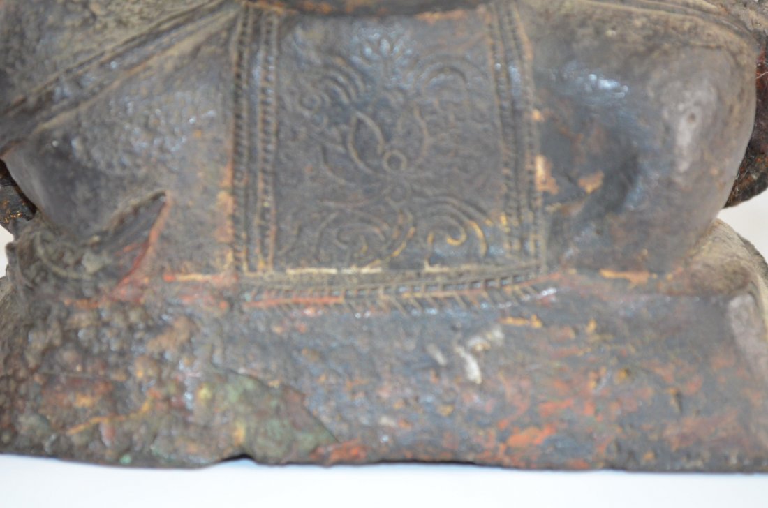 Bronze Seated Chinese Buddha on Chi Lin - 8