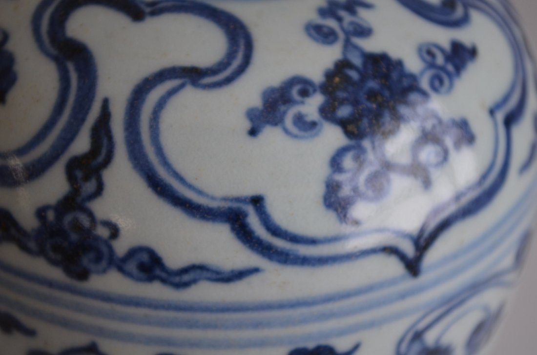 Chinese Blue & White Glazed Porcelain Meiping - 3