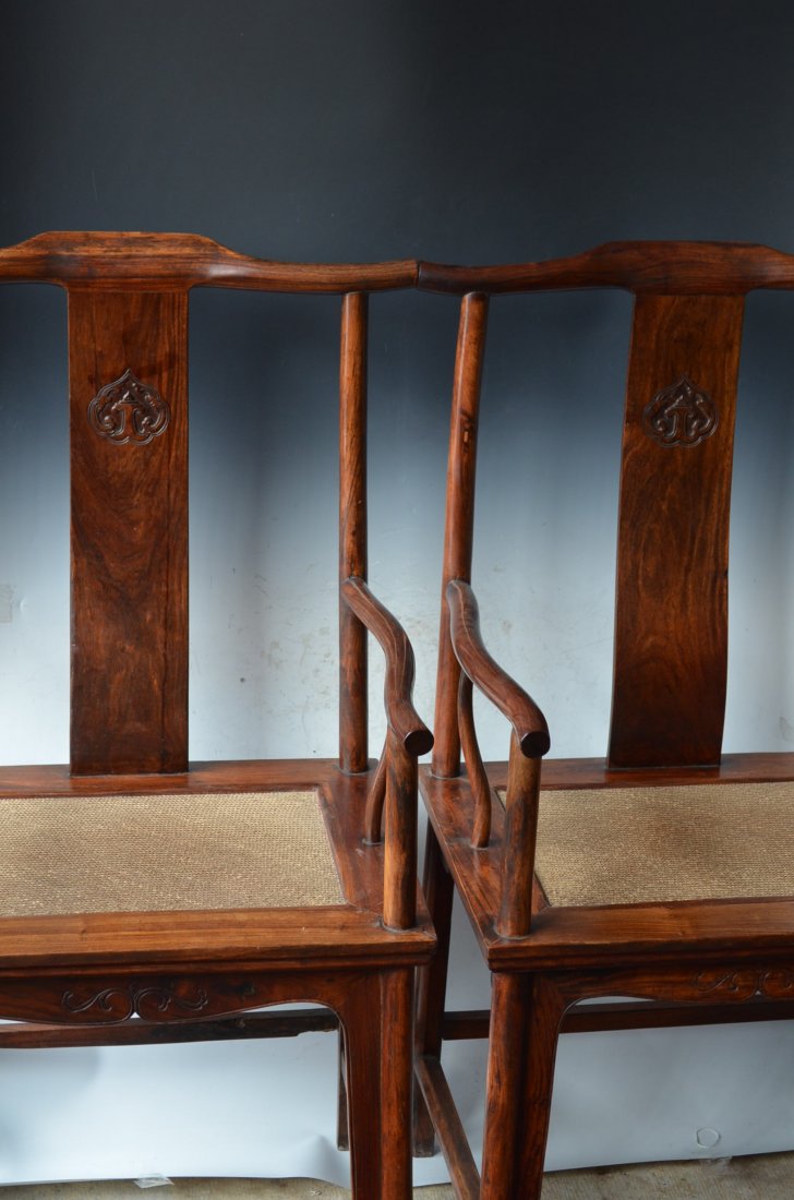 Pair of Antique Chinese Huanghuali Chairs