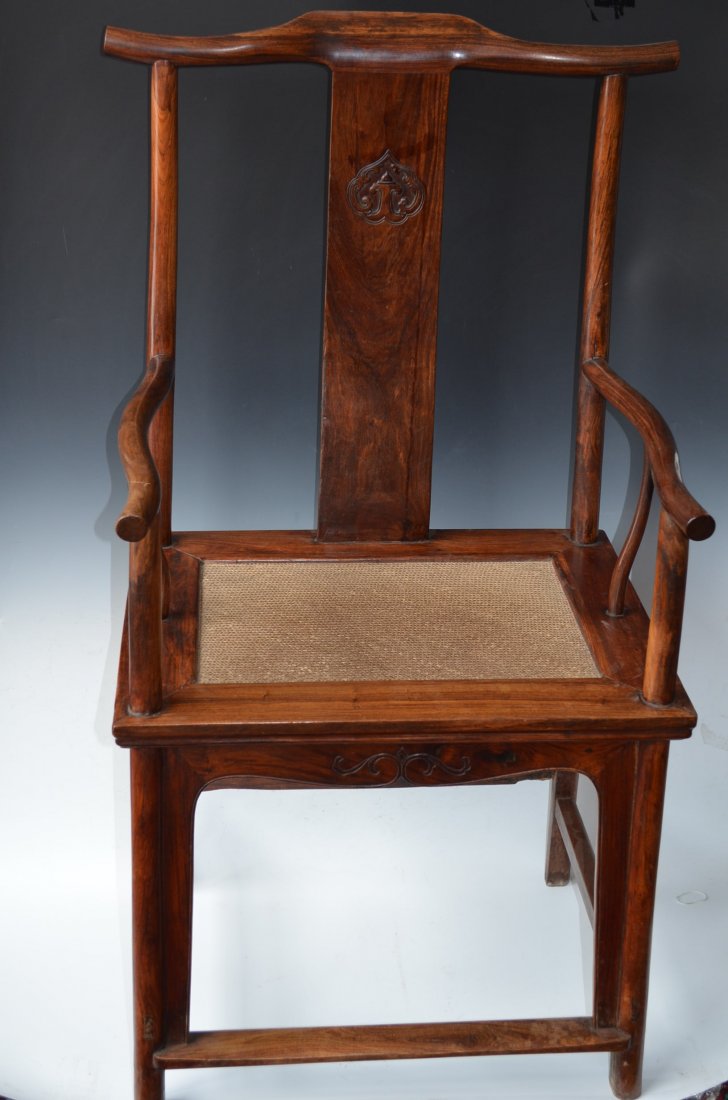 Pair of Antique Chinese Huanghuali Chairs - 3