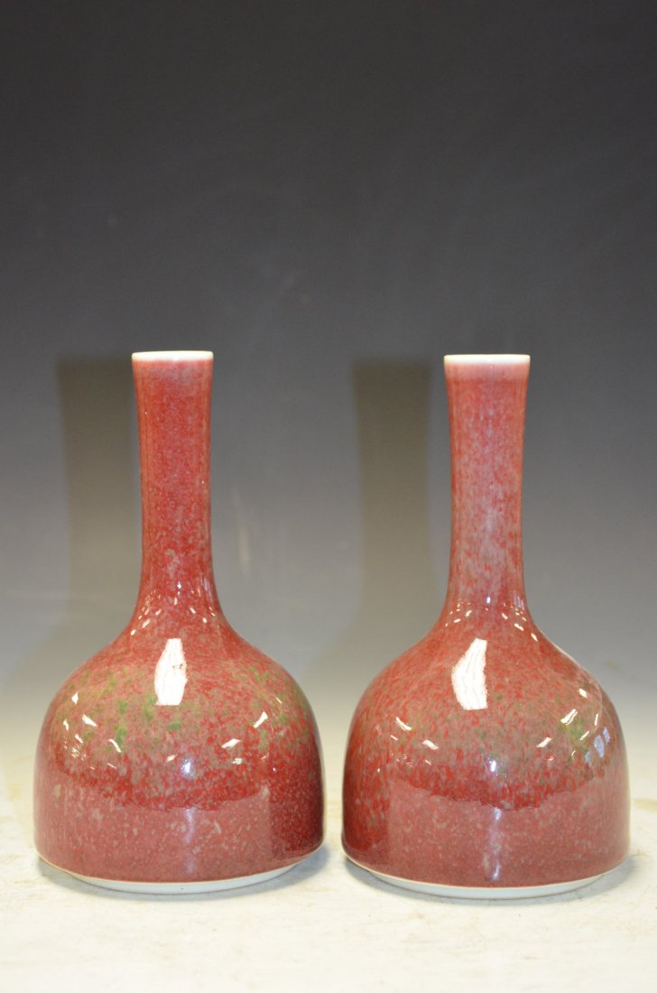Chinese Porcelain Ox-Blood Bottle Vase: Chinese Porcelain Ox-Blood Bottle Vase, H:7 Inches