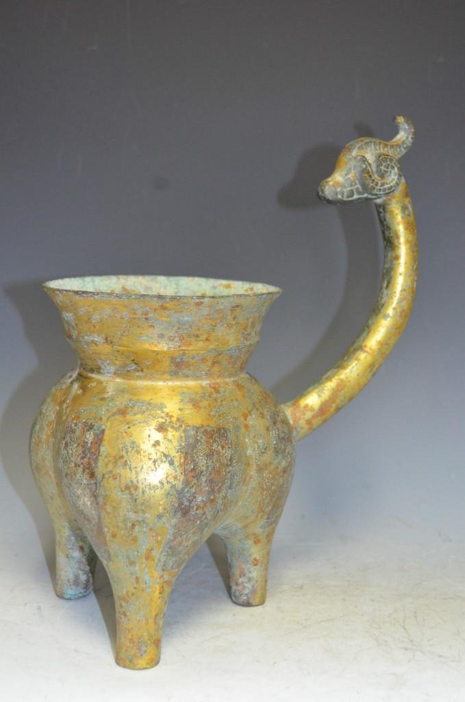 Chinese Gold Gilt Bronze Incense Burner: Chinese Gold Gilt Bronze Incense Burner Description: Chinese Gold Gilt Bronze Incense Burner, H:12 Inches