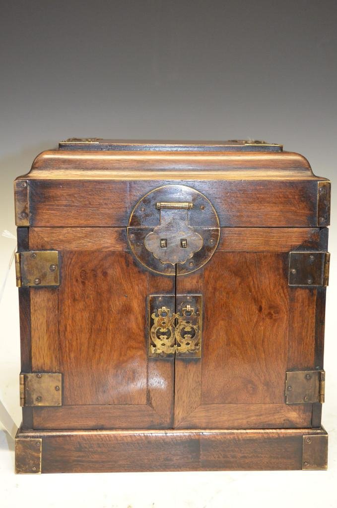 Chinese Huang Huali Jewelry Box: Chinese Huang Huali Jewelry Box. Size: 10.5" x 9.5" x 6.5"