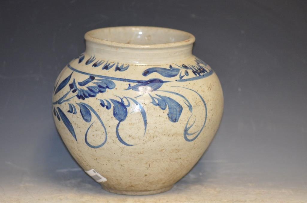 Antique Korean Blue & White Porcealin Vase 19th Century: Antique Korean Blue & White Porcelain Vase 19th Century; D; 10.6 Inches