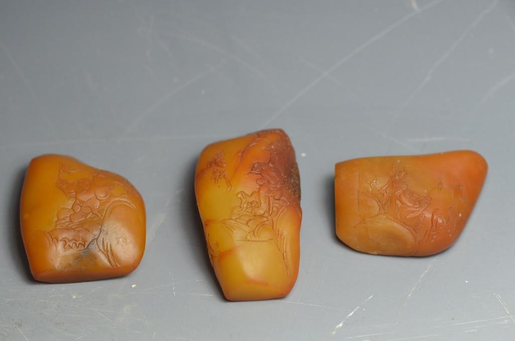 Three Soapstone Moutnains: Three Soapstone Mountains; Largest: H: 2.25 Inches THIS LOT IS OFFERED WITH NO RESERVE. (Low Start Price is an indication that the lot has NO RESERVE or LOW RESERVE. It is not a reflection on the valu