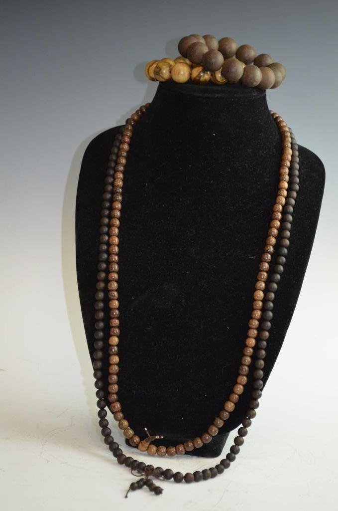 Four Beaded Items: Four Beaded Items: Two Beaded Bracelets, Two Beaded Necklaces; L: 32 Inches