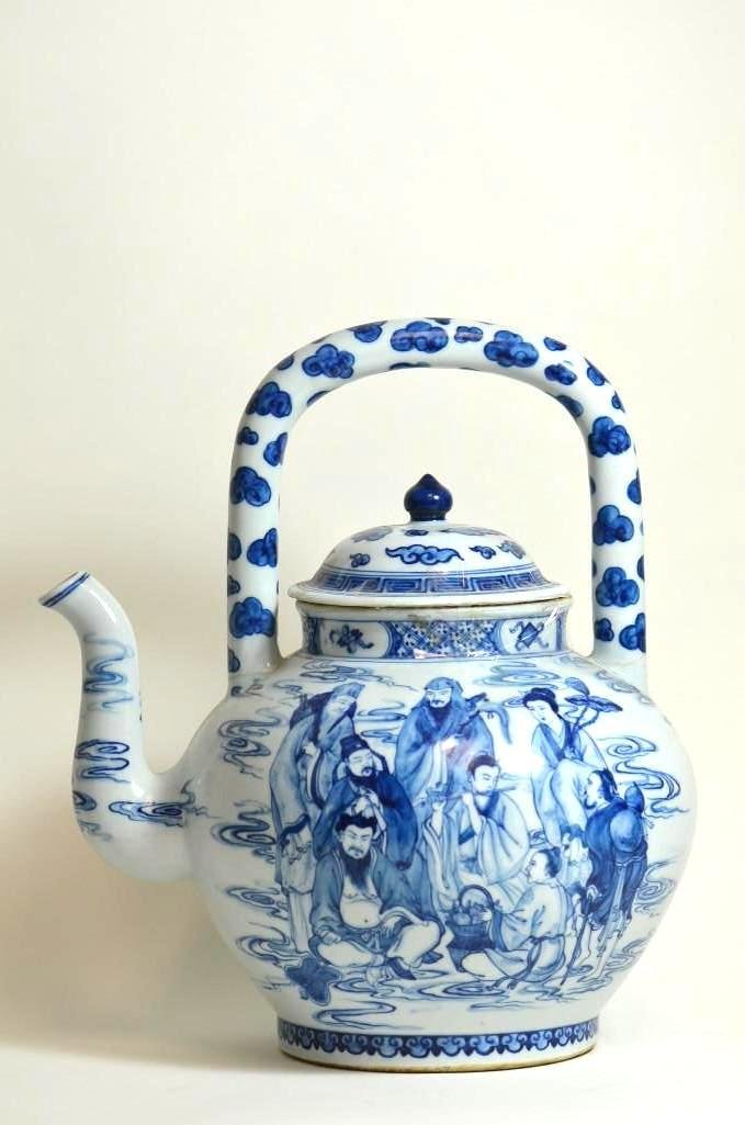 Blue & White Kettle: Blue & White Kettle; H: 14 Inches