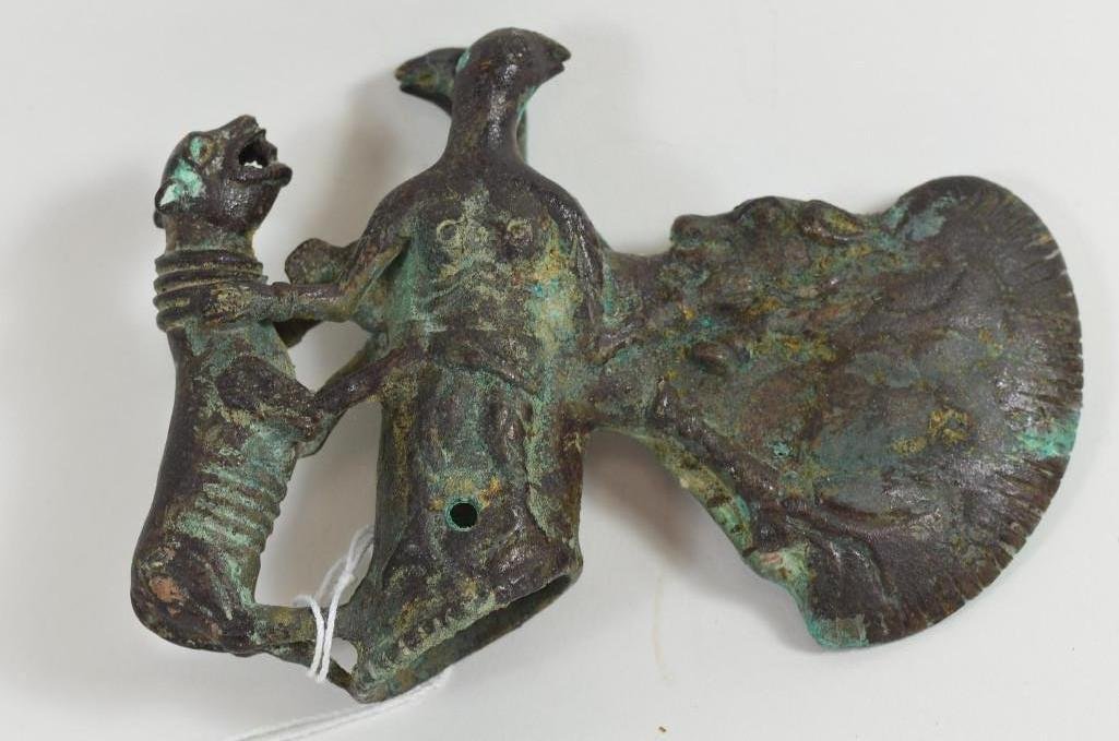 Ancient Persian/Luristan Bronze Axe Head: Ancient Persian/Luristan Bronze Axe Head; L: 4 Inches