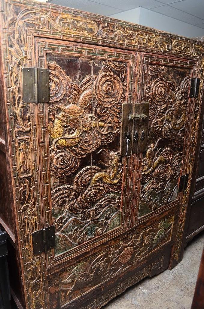 Chinese Antique Carved Wood 18/19th C.