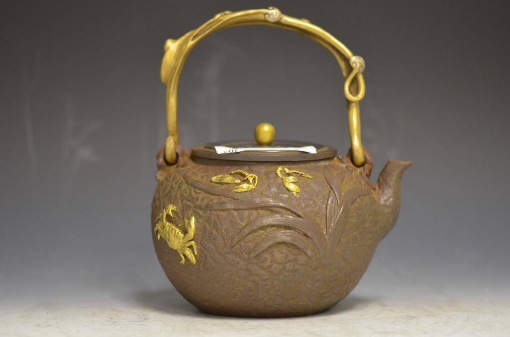 Cast Iron Teapot: Cast Iron Teapot; H: 8 Inches