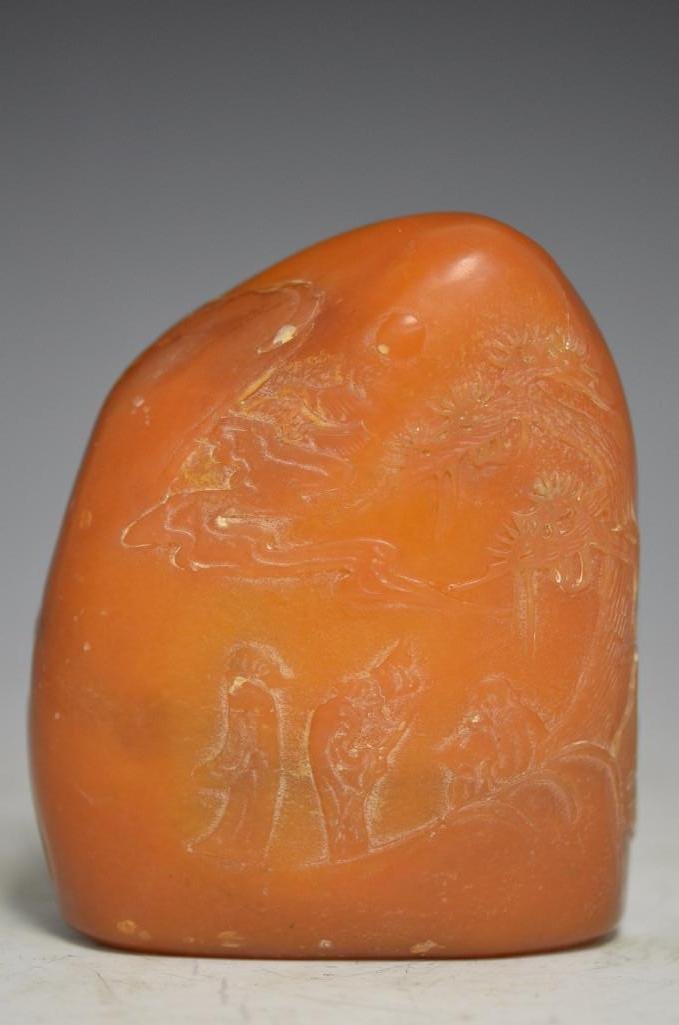 Carved Soapstone Mountain: Carved Soapstone Mountain; H: 6 Inches