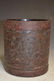 Antique Chinese Lacquered Carved Wood Brush Pot - 4