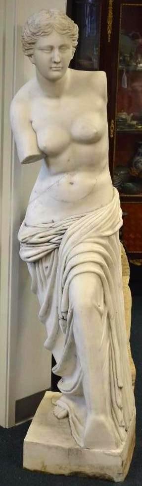 Carved White Marble Statue Of Aphrodite: Carved White Marble Statue Of Aphrodite; The Roman Goddess. Height: 59 Inches