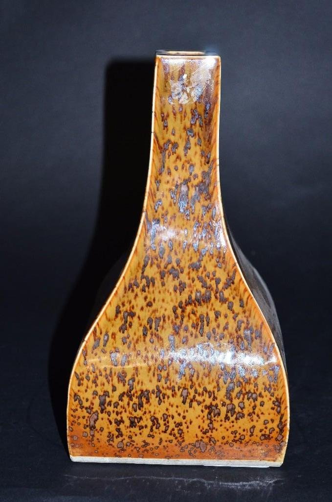 Chinese Square Porcelain Flat Bottom Splash Glaze Vase (1 of 4)