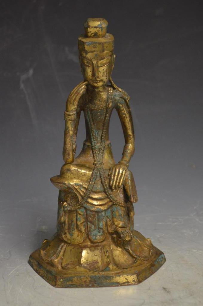 Korean Gilt Bronze Seated Deity (1 of 6)