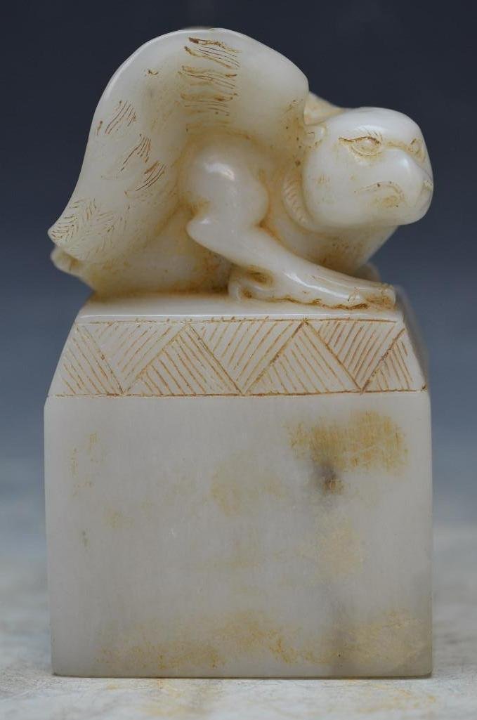 Chinese Carved Jade/ Stone Seal with Eagle (1 of 6)