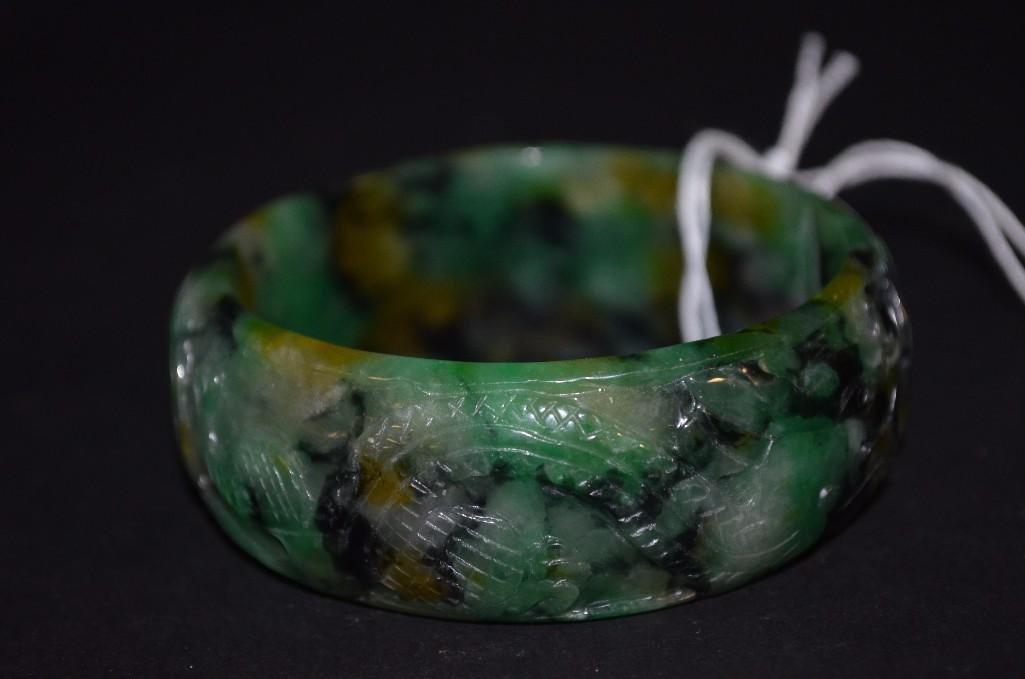 Chinese Apple Green Jadeite Bangle (1 of 4)