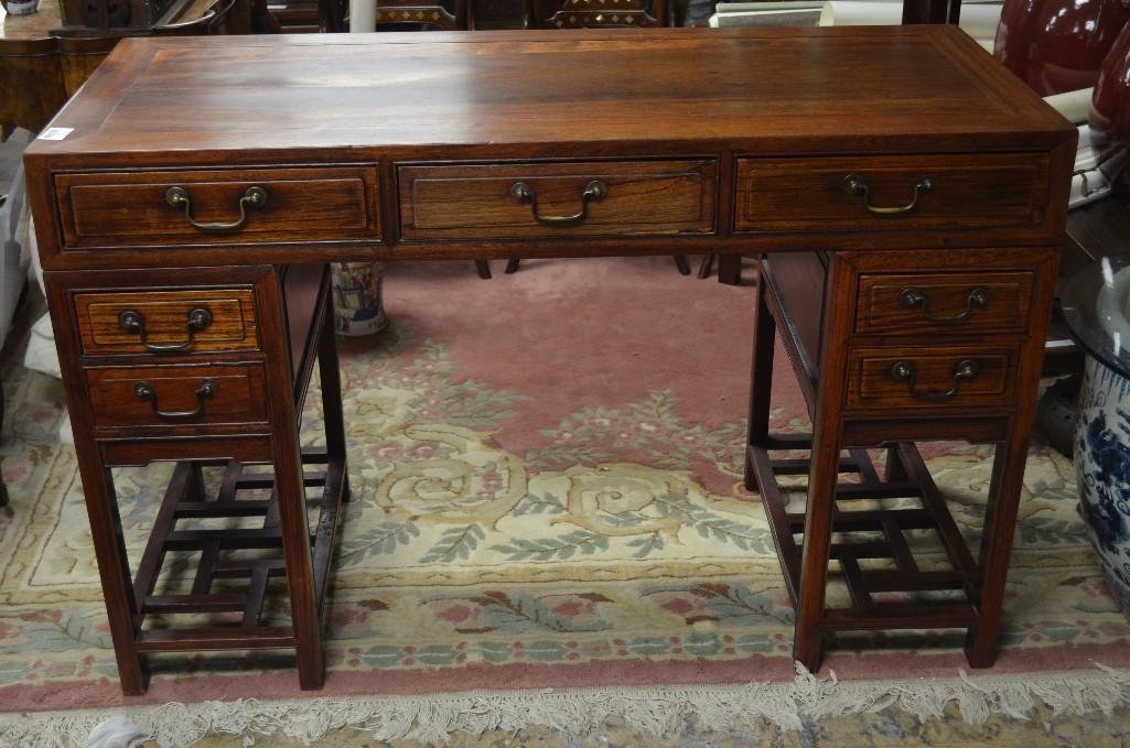 Chinese Hardwood/Rosewood Partner Desk (1 of 5)