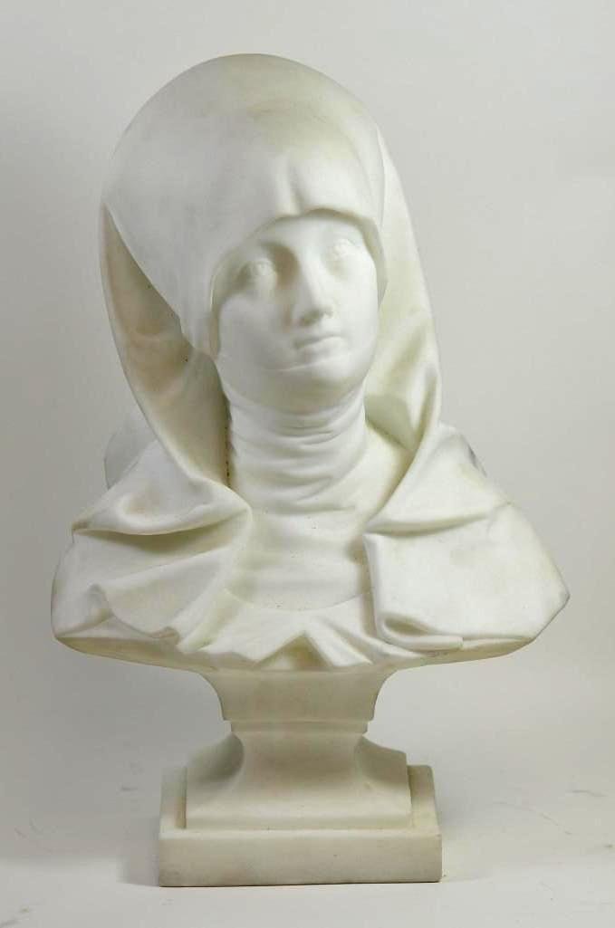 White Marble Statue Of A Lady's Bust (1 of 10)