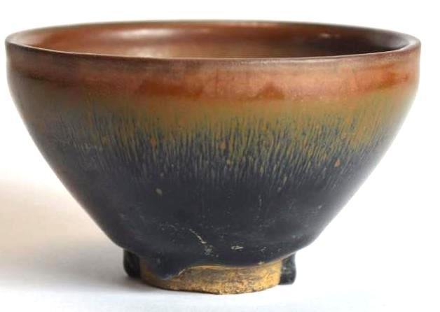 Chinese Brown Glaze Footed Bowl: Chinese Brown Glaze Footed Bowl; D: 4.5 Inches