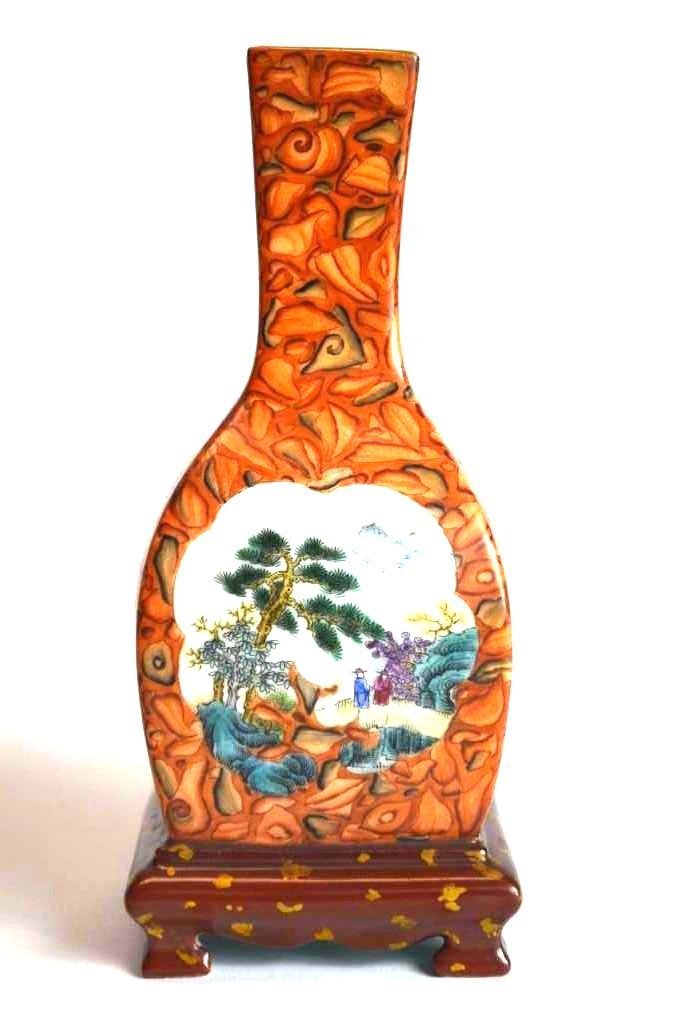 Chinese Famille Rose Square Porcelain Vase (1 of 5)