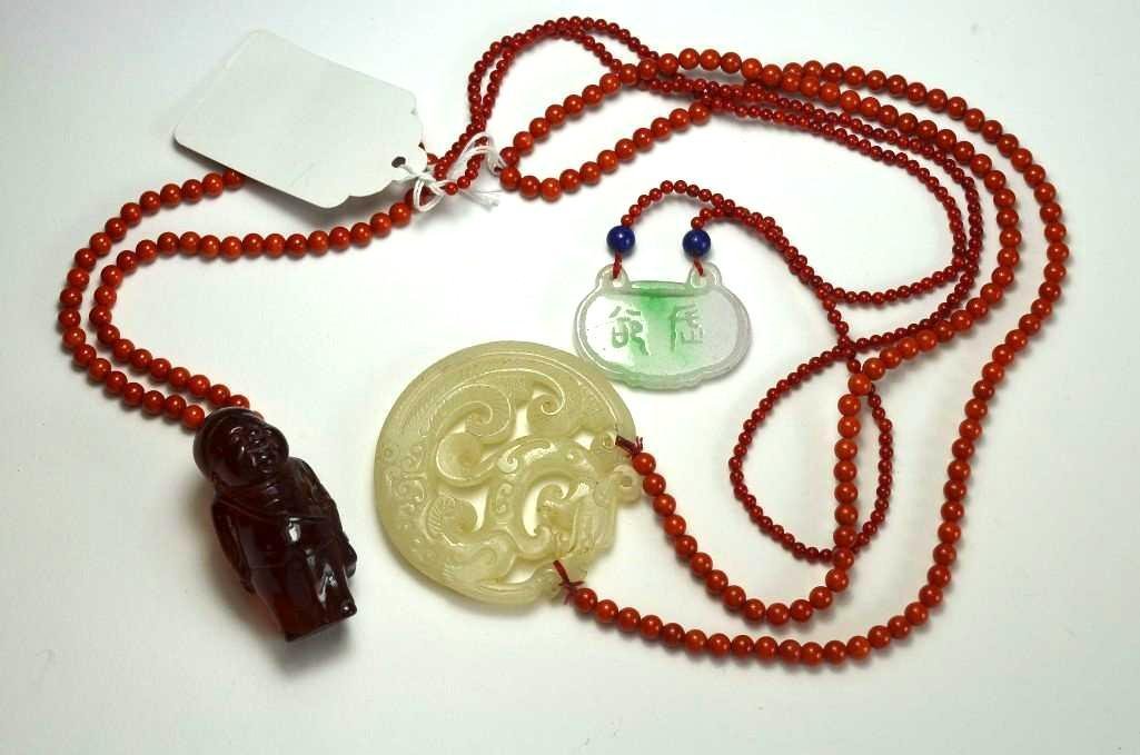Three Coral & Other Stone Necklaces (1 of 5)