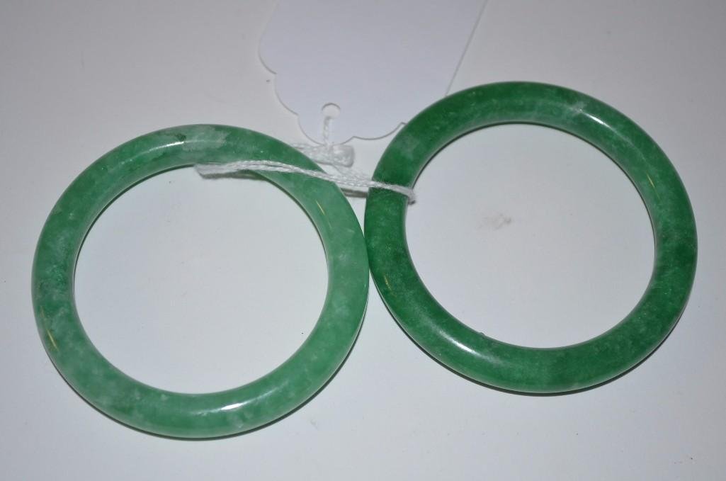 Two Apple Green Jadeite Bangles (1 of 5)