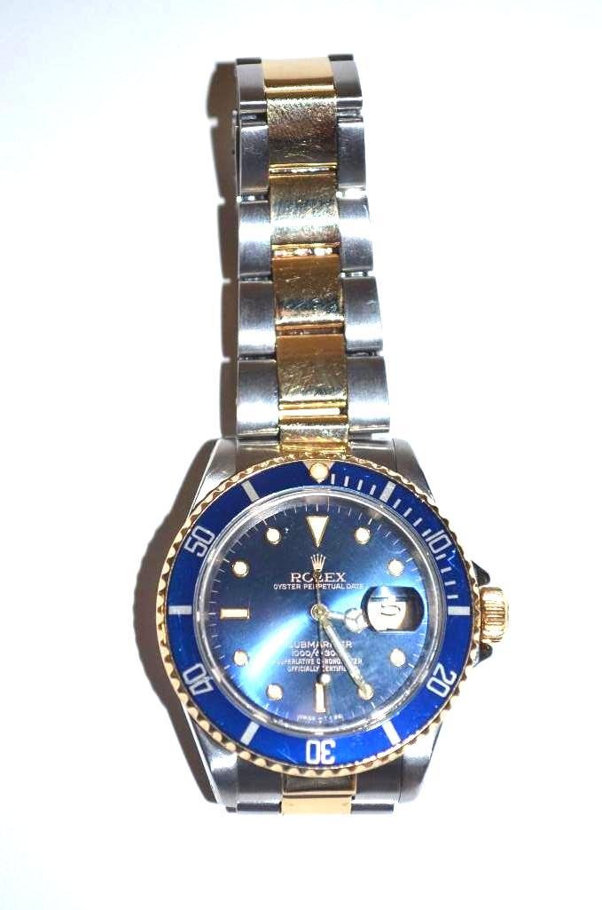 Mens Rolex Two Tone 18k Yellow Gold Blue Dial Oyster (1 of 3)