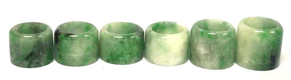 Six Chinese Jade Archers Rings (1 of 6)