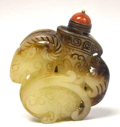 Chinese Carved Jade Snuff Bottle (1 of 3)