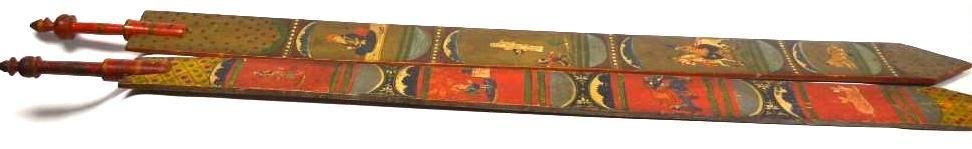 Two Polychrome Painted Wooden Indian Swords (1 of 10)