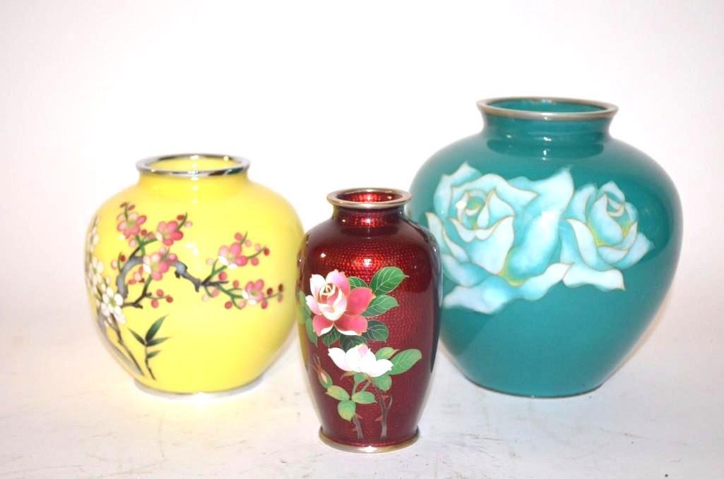 Three Japanese Cloisonne Snuff Bottles (1 of 6)