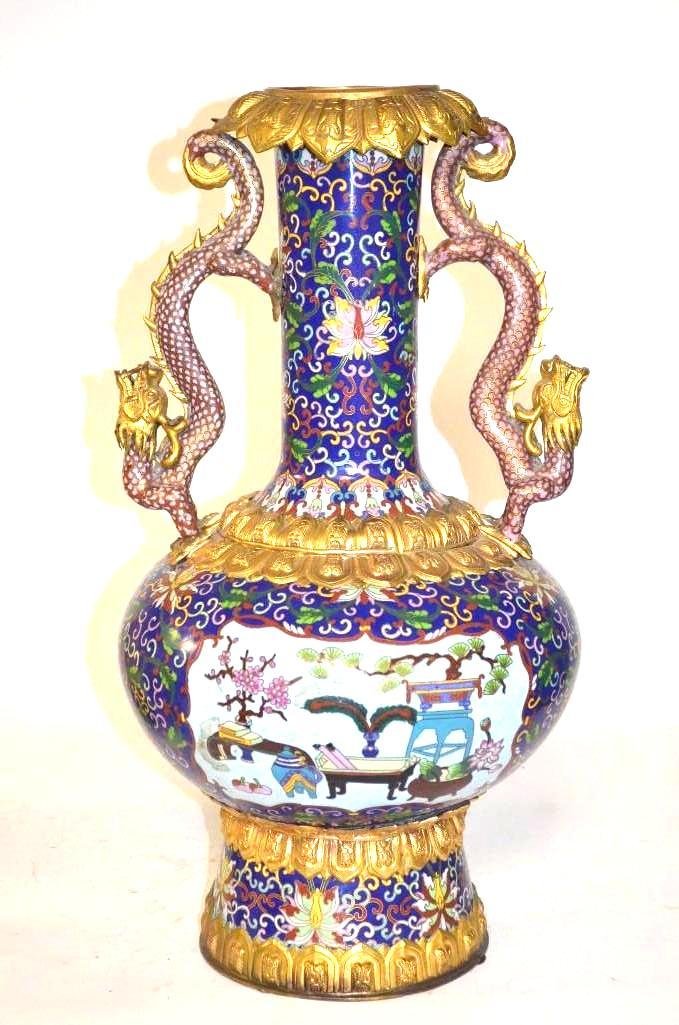 Large Chinese Cloisonne Dragon Vase (1 of 9)