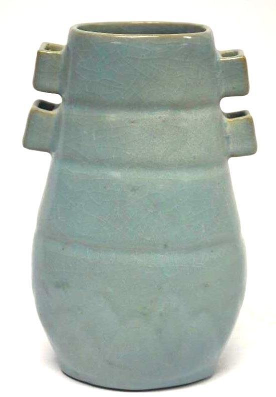 Chinese Celadon Glaze  Porcelain Square Vase (1 of 5)
