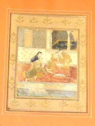 Antique Indian Framed Miniature Painting of A Court Rom (1 of 5)
