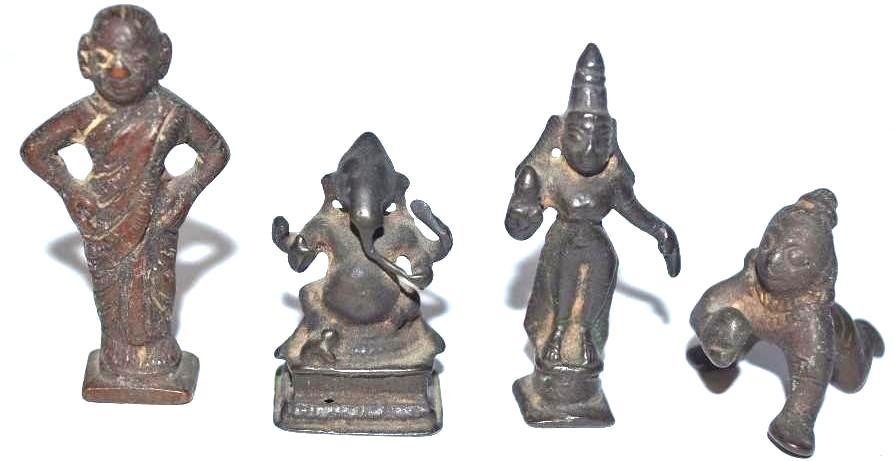 Four Antique Bronze Indian Figures (1 of 8)