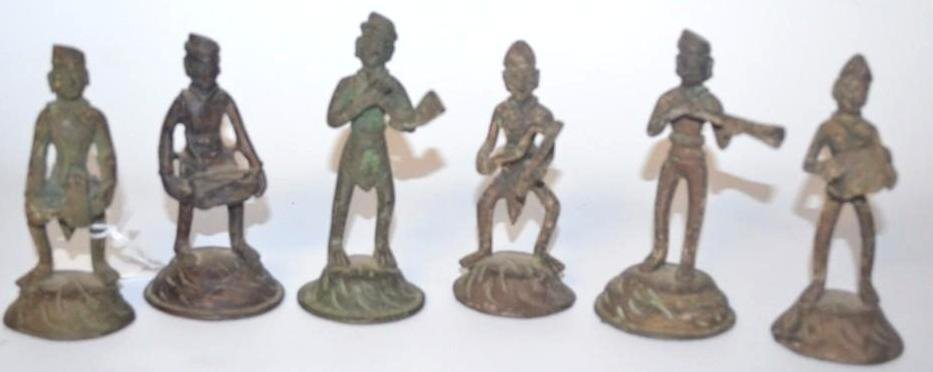 Six Antique Bronze Figures of Musicians (1 of 10)