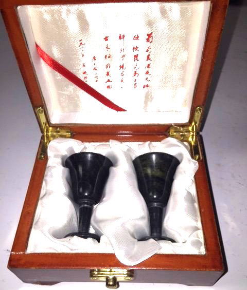 Pair of Spinach Jade Stem Cups (1 of 3)