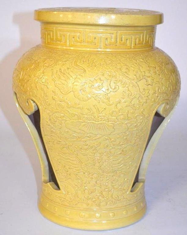Chinese Imperial Yellow Porcelain Dragon Stand (1 of 6)