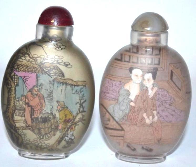 Two Inside Painted Glass Snuff Bottles (1 of 9)