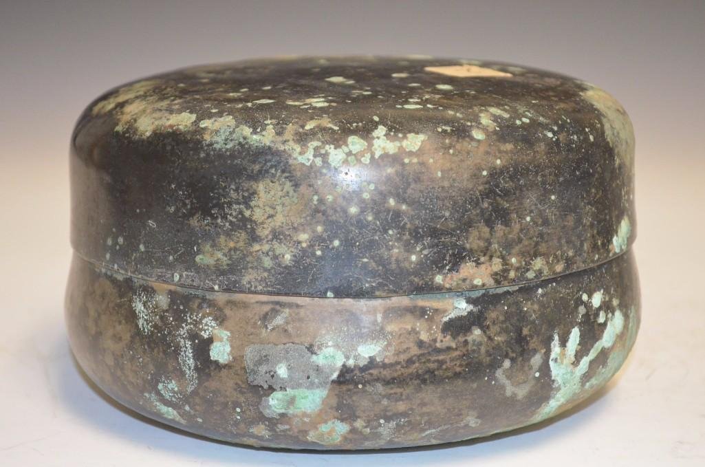 Antique Korean Bronze Lidded Box (1 of 6)