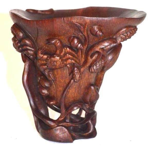 Chinese Carved Horn Libation CUp (1 of 8)