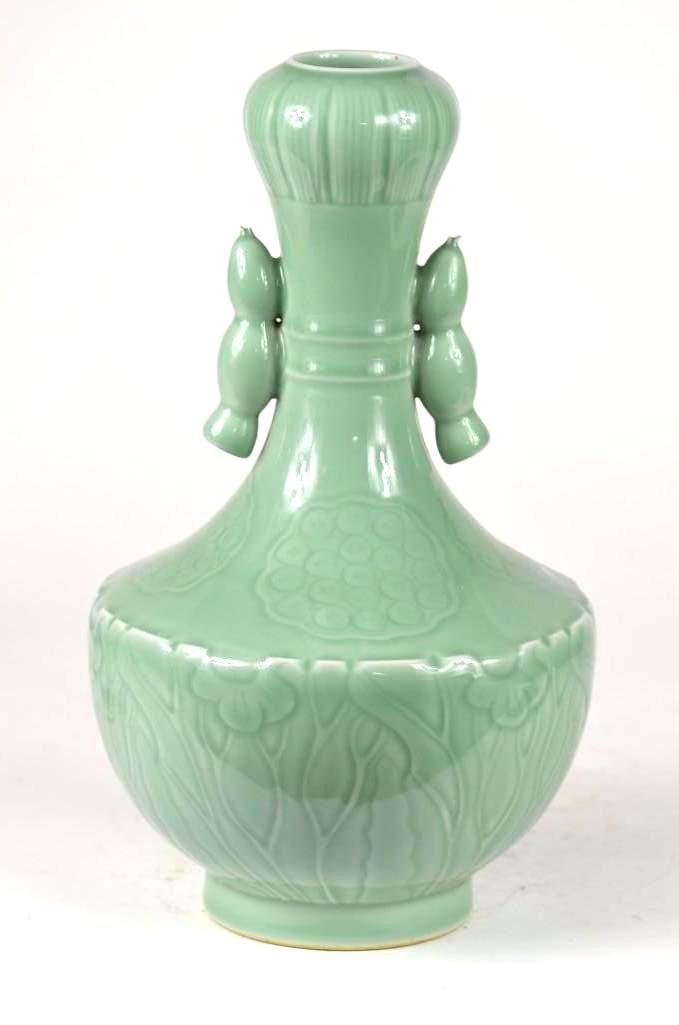 Chinese Celadon Glaze Porcelain Bottle Vase With (1 of 7)