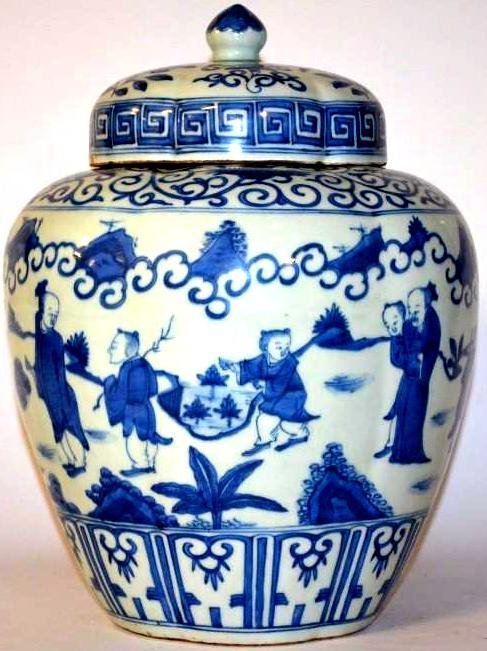Chinese Blue & White Lidded Jar (1 of 4)