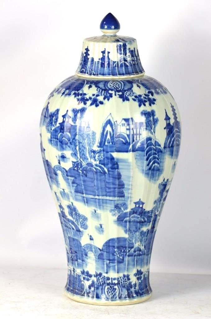 Chinese Blue & White Lidded Hexagonal Shaped Porcelain (1 of 10)