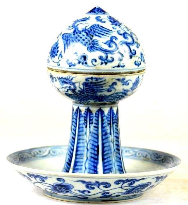 Chinese Blue & White Lidded Rice Bowl (1 of 8)