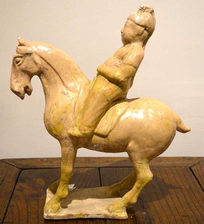 Chinese Clay Pottery Figure of Warrior on Horseback Sui (1 of 10)