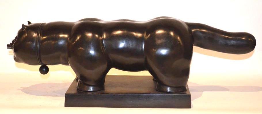 Signed Bronze Figure of A Lion Signed "Botero 4/6" (1 of 8)
