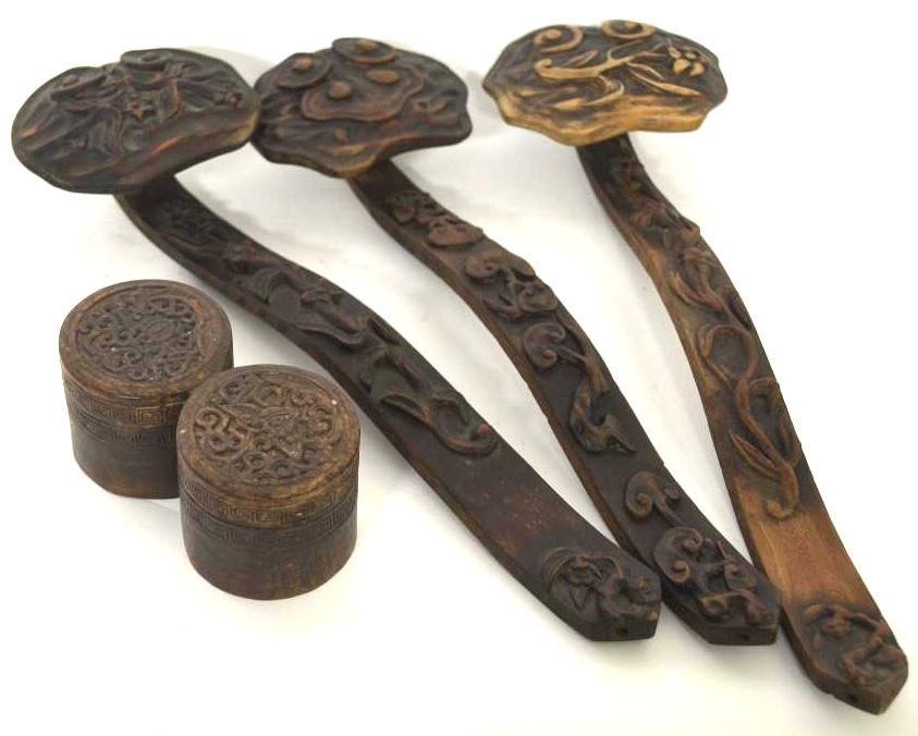 Four Carved Wood Items (1 of 10)